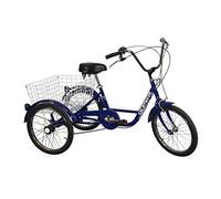 P2R (Cycle) Tricycle Adulte 20" Bleu 5 Vitesses avec Panier (Notice de Montage en Francais) Poids Total Maxi 100kgs empattement 0.80m