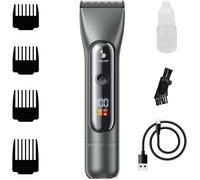 P304CAP010 Tondeuse à cheveux professionnelle pour homme, lames en titane et céramique, écran LED, 4 peignes régulateurs, 2 vitesses, autonomie 3h, recharge USB-C, utilisation au fil et sans fil
