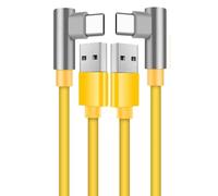 P37 Câble USB-C Gaming 90° Pack de 2 Câbles 1,8m, Charge Rapide Mi Turbo/Turbo Charge 90W/67W/45W/33W - Compatible Xiaomi/Redmi/Poco/Black Shark, ROG Phone 9, RedMagic 10 Pro - Data 480 Mbps