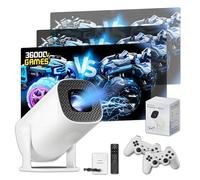P40 Pro Mini projecteur Video avec WiFi & Bluetooth,36000+ Jeux 14 émulateurs, Android 11 Videoprojecteur avec manettes,console retro,Mise au point automatique retroprojecteur,180° Rotation,1024*600P
