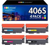 P406C Toner Compatible Pour Samsung Clt-P406C Multipack 406S Pour Samsung Clx-3305 Xpress Clp 365 Clx 3300 C410W C460Fw Clx-3305W K406S C406S Y406S M406S Noir Cyan Jaune Magenta,4 Pack