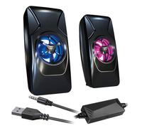 P49C Haut-Parleur PC, Boîtier Multimédia USB 6W Avec Éclairage LED Multicolore