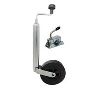 p4U Roue jockey - Roue de support avant/arrière - Support et collier de serrage de Knott pour remorque de caravane, 150 kg 48 mm