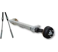 p4U Schlegl 1500 kg Axe à ressort en caoutchouc Axe SB15 Dimensions au choix Raccord de roue 5 x 112 frein Remorque Remorque Remorque Remplace Knott AL-KO (A) 1000 mm