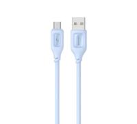 P4Y Silicone Câble de charge et de données Micro USB 2A, 480Mbps renforcé, résistant aux pliures 1m bleu US-SJ620 - Moe series