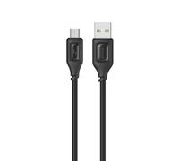 P4Y Silicone Câble de charge et de données Micro USB 2A, 480Mbps renforcé, résistant aux pliures 1m noir US-SJ620 - Moe series