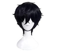 P5 Persona 5 Kurusu Akira Hero Short Costume Cosplay Noir Perruque Résistant à la Chaleur Cheveux Synthétiques Cos Wigs + Perruque Cap