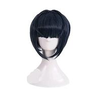 P5 Persona 5 Tae Takemi Cosplay Wig Short Blue Black Mixed Heat Resistant Synthetic Hair Wig + Wig Cap