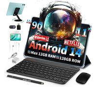 P50Case 90Hz Tablette Tactile 11 Pouces Android 14 10-Accessoires 12Go Ram+128Go Rom¿4To Tf¿ 2.4G+5G Wifi, Unisoc Octa-Core A75 Cpu, 7000Mah, Typec/Gms/Gps/Widevine L1/3.5Mm Audio [HDM5233189]