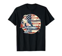 P51 Mustang T-shirt Avion Chemises pour hommes WWII Shirt Pinup T-Shirt