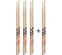Vic Firth Baguettes de batterie American Série Classique 5B - Hickory - pointe en bois - 4 paires