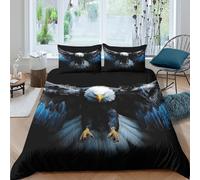 P5V6M1Q9 Housse de Couette Microfibre Douce Aigle majestueux 3D Printed Ensemble Cosmic Wings avec 2 taies d’Oreiller pour Cadeaux Anniversaire Noël Single（135x200cm）