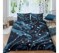 P5V6M1Q9 Microfiber Doux Galaxy Starry Sky Housse de Couette 3D imprimée Cosmic Nebula Parure de lit avec 2 taies d’Oreiller pour Cadeau Anniversaire Noël Single（135x200cm）