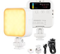 P6 2700K-7500K Dimmable LED Lamp with 4 Cold Mounting Brackets, 2000 mAh Battery, Portable Rechargeable Video Lighting for Vlog/Photography/Streaming