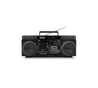 MEDION P66538 Enregistreur à cassettes (Ghettoblaster rétro avec lecteur CD, années 80, grand, USB, SD, CD, cassettes MC, radio DAB+ antenne télescopique, Bluetooth, platine cassette, fonction enregis