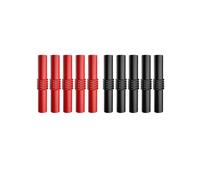 P7023 10Pcs/Lot Extension IsoléE PVC 4Mm Fiche Banane Prise Femelle à Femelle Adaptateur Coupleur Connecteur Rouge Noir