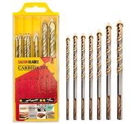 P7DBS Saxton Lot de 7 forets multi-matériaux pour carrelage (5, 6, 6, 7, 8, 10) pour céramique, porcelaine, granit, marbre, maçonnerie, verre, etc. dans un récipient de rangement en plastique