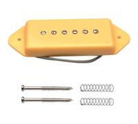 P90 Micro de guitare à bobine unique Alnico 2 aimant pour remplacement de chevalet pour guitare électrique Noir, blanc, jaune, espacement de 50 mm et 52 mm (manche de guitare jaune)