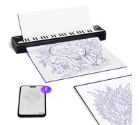 P90Pino Machine a Tatouage Bluetooth, Imprimante Thermique Mobile A4, Imprimante de Pochoirs de Tatouage Qui se connecte à ipad, téléphones et PC pour Les Passionnés de Tatouage