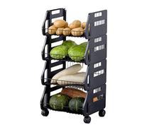 P9IDEDFH Étagère de rangement de cuisine pour la maison, la cuisine, les légumes et les fruits, étagère de rangement multicouche du sol au plafond, chariot mobile, panier de légumes, étagères de