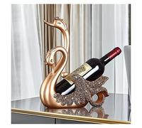 P9IDEDFH Porte-bouteilles de vin décoratif en forme de cygne, présentoir pour décoration de bar ou comptoir de cuisine, porte-bouteilles de vin (couleur : 1) (laiton)