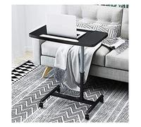 P9IDEDFH Table d'appoint unique en forme de C - Table d'appoint mobile - Table de travail mobile pour ordinateur portable - Table réversible avec roulettes pour lit et canapé