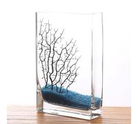 PA-DABAOO Aquarium Carré en Verre, Facile À Entretenir, Transparent Et sans Cadre, Visualisation À 360 Degrés, Aquarium De Bureau pour Présentation, Aquarium Moderne À Monter Soi-Même,L Set
