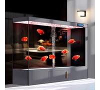 PA-DABAOO Aquarium LED 76Gal, Oxygénation Cachée, Grand Aquarium en Verre De Luxe, Écran Tactile, Grand Bocal en Verre, Drainage À Une Touche avec Espace De Rangement,A