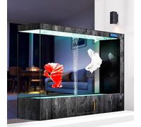 PA-DABAOO Aquarium LED 76Gal, Oxygénation Cachée, Grand Aquarium en Verre De Luxe, Écran Tactile, Grand Bocal en Verre, Drainage À Une Touche avec Espace De Rangement,D