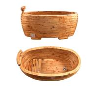 PA-DABAOO Baignoire En Bois De Cyprès Pour Salon De Beauté, Baignoire Japonaise Épaisse Avec Tabouret, Appui-Tête Et Kit De Vidange, Bassin De Bain Professionnel Pour Un Bain Complet,160cm