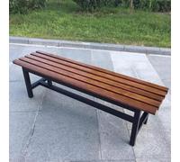 PA-DABAOO Banc De Jardin D'extérieur pour 2 À 3 Personnes, Bancs De Dressing De Salle De Bain avec Support De Rangement, Cadre en Métal Robuste,100cm Brown a