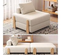 PA-DABAOO Canapé-Lit Convertible Moderne, Fauteuil Inclinable en Tissu avec Housse Amovible Et Lavable, Canapé-Lit Futon Pliable avec Structure en Bois Massif, Canapés d'angle,80cm