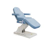 PA-DABAOO Chaise De Lit Faciale De Salon Entièrement Électrique, Chaise De Tatouage De Massage Électrique Pour Client Avec 3 Moteurs, Réglage De La Hauteur/Angle De La Table De Spa,Bleu