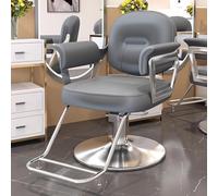 PA-DABAOO Fauteuil De Coiffure Pour Barbier, Fauteuil De Salon Avec Pompe Hydraulique, Fauteuil De Shampoing Multifonction Pivotant À 360 Degrés, Équipement De Beauté Pour Spa,Gris