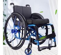 PA-DABAOO Fauteuil Roulant De Sports Légers, Fauteuil Roulant Autopropulsé, Fauteuil Roulant Léger Adulte, Fauteuil Roulant Manuel En Alliage En Aluminium, 100 Kg De Charge,Bleu