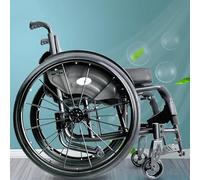 PA-DABAOO Fauteuil Roulant De Sports Légers, Fauteuil Roulant Autopropulsé, Fauteuil Roulant Léger Adulte, Fauteuil Roulant Manuel En Alliage En Aluminium, 100 Kg De Charge,Noir