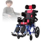 PA-DABAOO Fauteuil Roulant Mobile Pour Paralysie Cérébrale Pour Enfants/Adultes, Fauteuil Roulant Entièrement Allongé En Alliage D'aluminium Avec Appui-Tête Réglable/Position Assise,Children