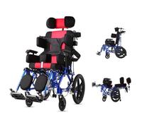 PA-DABAOO Fauteuil Roulant Pour Paralysie Cérébrale Pour Enfants Et Adultes, Fauteuil Roulant Pliant En Alliage D'aluminium Avec Ceinture De Sécurité Et Table À Manger,Adult