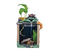 PA-DABAOO Fontaine pour Aquarium, avec Pompe À Eau, Lumière LED Et Filtre, Mini Aquarium De Bureau, Mini Cascade D'étang Intérieure Et Extérieure, Aquarium, Fontaine De Bureau,A