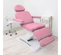 PA-DABAOO Lit De Tatouage Entièrement Électrique, Chaise De Spa D'esthéticienne Avec 3 Moteurs, Lits Faciaux Réglables Avec Commande Au Pied Pour Spa, Table De Lit D'esthéticienne,Rose