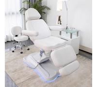 PA-DABAOO Lit Facial De Chaise De Tatouage Entièrement Électrique Pour Esthéticienne, Table D'épilation De Cils De Tatouage De Massage Polyvalente, Lits De Spa De Tatouage,Blanc