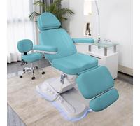 PA-DABAOO Lit Facial De Chaise De Tatouage Entièrement Électrique Pour Esthéticienne, Table D'épilation De Cils De Tatouage De Massage Polyvalente, Lits De Spa De Tatouage,Bleu