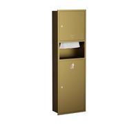 PA-DABAOO Niche De Douche Encastrée En Acier Inoxydable 304, Niche De Salle De Bain Commerciale Avec Trou De Serrure Et Clé, Support De Rangement Pour Papier Toilette,120cm bronze