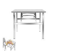 PA-DABAOO Table De Préparation Pliante en Acier Inoxydable, Table De Travail Professionnelle pour La Préparation Et Le Travail, Table Multifonctionnelle D'extérieur, Table d'emballage,80 * 80cm