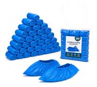 PA GROUP Lot de 100 couvre-chaussures jetables résistants en CPE 3 g - Chaussures imperméables avec élastique - Dispositifs de protection individuelle DPI - Antidérapant - Pour la maison, les