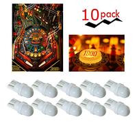 PA Lot de 10 ampoules LED #555 T10 W5W 2 SMD 2835 pour flipper 6,3 V CC (blanc)