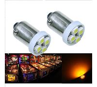 PA Lot de 10 ampoules LED à baïonnette BA9S 4SMD pour machine à flipper Jaune/orange 6,3 V