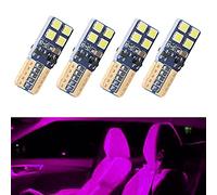 PA Lot de 4 ampoules LED 8SMD 3030 T10 168 194 W5W pour intérieur de plafonnier, carte, éclairage de plaque d'immatriculation (rose)