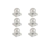 Paalkappen 6 st bol 91x91 mm gegalvaniseerd metaal145499