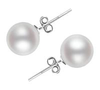 Paar Muschelperlen-Ohrstecker für Damen, runde Perlen in Perlenoptik, schlichter koreanischer Stil, elegantes Design, klassischer und edler Look, leicht im Alltag zu kombinieren